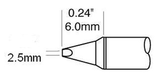 OKI METCAL - STTC-136P - 烙铁头 凿形 2.5MM