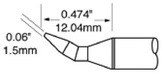 OKI METCAL - SFV-CHB15 - 烙铁头 弯凿形 1.5mm